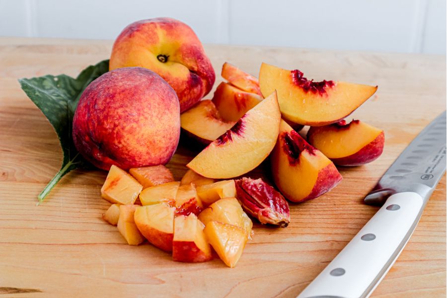 Peaches on the table